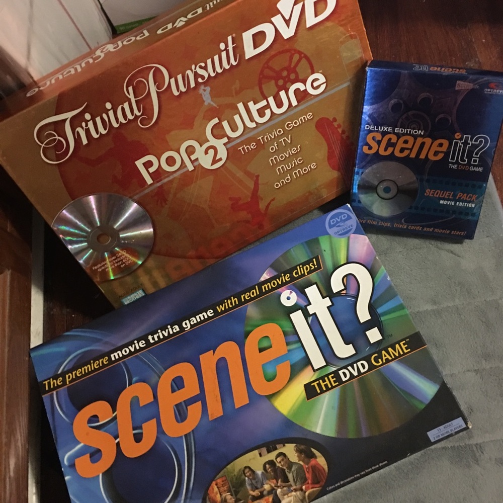 3pc Board Game Bundle - TRIVIA PURSUIT, SCENE IT